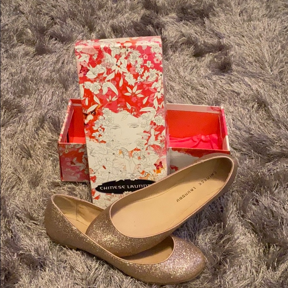 Blush Glitter Flats